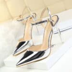 European and American Style Simple Stiletto Super High Heel Shallow Mouth Pointed Toe Patent Leather Sexy Nightclub Shoe - Image 12