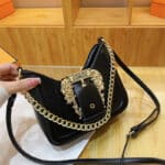 New Versace Baroque Style European and American Retro Metal Accessories Handbag