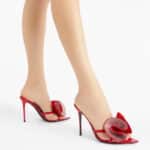 Wind flower high heel sandals temperament thin heel pointed flower high heel sandals