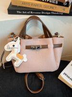 Casual lychee pattern basket bag, textured and versatile shoulder crossbody bag - Image 8