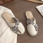 Summer Outer Wear Evening Breeze Seaside Gentle French Toe Slippers for Women - Image 4