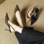 TikTok Explosions Niche French Leopard High Heels Toe Sandals - Image 6