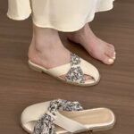 Summer Outer Wear Evening Breeze Seaside Gentle French Toe Slippers for Women - Image 5