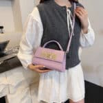 Trendy Fashion Textured Women's Small Square Versace Bag - Image 2
