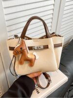 Casual lychee pattern basket bag, textured and versatile shoulder crossbody bag - Image 7
