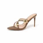 New Summer Style Pointed Toe Sandals with Metal Buckle Stiletto Heels - Image 6
