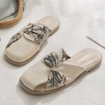 Summer Outer Wear Evening Breeze Seaside Gentle French Toe Slippers for Women - Image 3