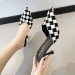 Trendy Open-Toe Mules for Women, Spring and Summer Outdoor Wear, Elegant Thin-Heeled High Heels - Image 4